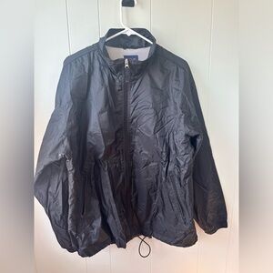 GAP Black Windbreaker Jacket with Water-Resistant Material